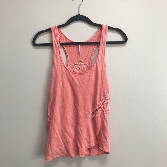 Light pink Free People lace tank top - Size Medium - Picture 1 of 8